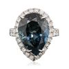 Image 1 : 14KT White Gold 15.46ct Topaz and Diamond Ring