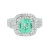 Image 1 : 14KT White Gold 2.28ct Emerald and Diamond Ring