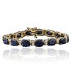 Image 1 : 14KT Yellow Gold 28.50ctw Sapphire and Diamond Bracelet