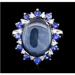 14KT White Gold 15.85ctw Sapphire and Diamond Ring