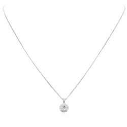 14KT White Gold 1.08ctw Diamond Pendant With Chain