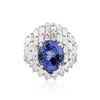 Image 1 : 14KT White Gold 6.74ct Tanzanite and Diamond Ring