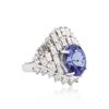 Image 2 : 14KT White Gold 6.74ct Tanzanite and Diamond Ring