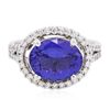 Image 1 : 14KT White Gold 3.64ct Tanzanite and Diamond Ring
