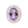 Image 1 : 14KT Two-Tone Gold 8.09ct Amethyst and Diamond Ring