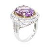 Image 3 : 14KT Two-Tone Gold 8.09ct Amethyst and Diamond Ring