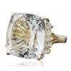Image 2 : 14KT Yellow Gold GIA Certified 33.51ct Aquamarine and Diamond Ring