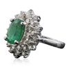 Image 2 : 14KT White Gold 3.02ct Emerald and Diamond Ring