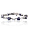 Image 1 : 14KT White Gold 10.32ctw Sapphire and Diamond Bracelet