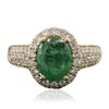Image 1 : 14KT Yellow Gold 2.04ct Emerald and Diamond Ring