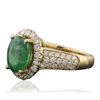 Image 2 : 14KT Yellow Gold 2.04ct Emerald and Diamond Ring