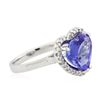 Image 2 : 14KT White Gold 6.09ct Tanzanite and Diamond Ring