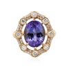 Image 1 : 14KT Rose Gold 5.01ct Tanzanite and Diamond Ring