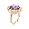 Image 3 : 14KT Rose Gold 5.01ct Tanzanite and Diamond Ring