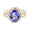 Image 1 : 14KT Yellow Gold 2.60ct Tanzanite and Diamond Ring