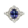 Image 1 : 18KT White Gold 3.60ct Tanzanite and Diamond Ring