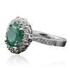 Image 2 : 14KT White Gold 1.76ct Emerald and Diamond Ring