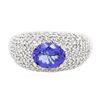 Image 1 : 14KT White Gold 1.85ct Tanzanite and Diamond Ring