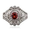 Image 1 : 14KT White Gold 1.17ct Ruby and Diamond Ring