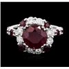 Image 1 : 14KT White Gold 4.34ctw Ruby and Diamond Ring