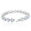 Image 3 : 14KT White Gold 27.80ctw Topaz and Diamond Bracelet