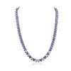 Image 2 : 14KT White Gold 28.00ctw Tanzanite and Diamond Necklace