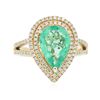 Image 1 : 14KT Yellow Gold 2.30ct Emerald and Diamond Ring