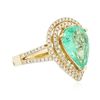 Image 2 : 14KT Yellow Gold 2.30ct Emerald and Diamond Ring