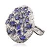 Image 2 : 14KT White Gold 6.56ctw Sapphire and Diamond Ring