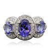 Image 1 : 14KT White Gold 2.75ctw Tanzanite and Diamond Ring