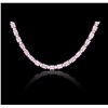 Image 2 : 14KT White Gold 15.00ctw Pink Sapphire and Diamond Necklace