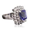 Image 2 : 14KT White Gold 4.33ct Tanzanite and Diamond Ring