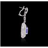 Image 2 : 18KT White Gold 7.32ctw Tanzanite and Diamond Earrings