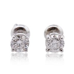 14KT White Gold 1.06ctw Diamond Solitaire Earrings