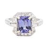 Image 1 : 14KT White Gold 2.18ct Tanzanite and Diamond Ring