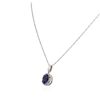 Image 3 : 18KT White Gold 3.50ct Tanzanite and Diamond Pendant With Chain