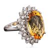 Image 2 : 14KT White Gold 11.31ct Citrine and Diamond Ring