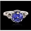Image 1 : 14KT White Gold 3.51ct Tanzanite and Diamond Ring