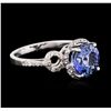 Image 2 : 14KT White Gold 3.51ct Tanzanite and Diamond Ring