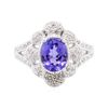 Image 1 : 14KT White Gold 1.44ct Tanzanite and Diamond Ring