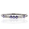 Image 1 : 14KT White Gold 3.85ctw Tanzanite and Diamond Bracelet