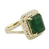 Image 2 : 14KT Yellow Gold 5.44ct Emerald and Diamond Ring