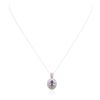 Image 1 : 14KT White Gold 0.80ct Sapphire and Diamond Pendant With Chain