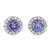 Image 1 : 14KT White Gold 3.06ctw Tanzanite and Diamond Stud Earrings