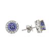 Image 2 : 14KT White Gold 3.06ctw Tanzanite and Diamond Stud Earrings