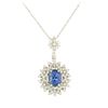 Image 2 : 14KT White Gold 4.45ct Tanzanite and Diamond Pendant with Chain