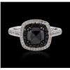 Image 1 : 14KT White Gold 1.44ctw Black Diamond Ring