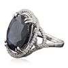 Image 2 : 18KT White Gold 12.26ct Sapphire and Diamond Ring