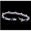 Image 3 : 14KT White Gold 10.40ctw Sapphire and Diamond Bracelet