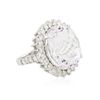 Image 2 : 14KT White Gold 24.09ct Kunzite and Diamond Ring